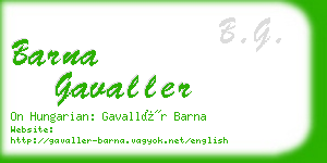 barna gavaller business card